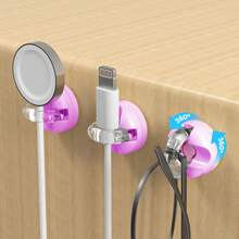 Magnetic Desktop Cable Organizer With Adjustable Clips, Convenient For Cable Management And Keeping Tidy - Lilac Purple - View 3
