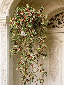 Sztuczne liście winorośli 75 cm, sztuczne rośliny wiszące, jedwabne liście, zielone winorośle owinięte bambusem, odpowiednie do domu, ogrodu, ślubu i dekoracji na Walentynki, bez doniczki, 1 szt.