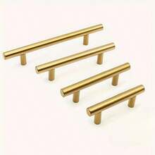 4pcs Gold Cabinet Handles Stainless Steel Kitchen Drawer Pulls Door Knobs For Bathroom Bedroom Furniture - Gold - View 2