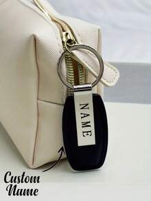 Fashionable Metal And PU Leather Keychain, Customizable Logo And Name, In-Stock Hardware Accessories, Suitable For Car, Motorcycle Key Rings, Clips, Pendants, Gifts - Multicolor - View 7