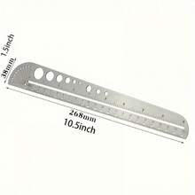 1pc Multifunctional Ruler, Large Scale, Hexagonal Design, Suitable For Office, Leather Crafting Projects, Measuring Tool - Silver - View 8