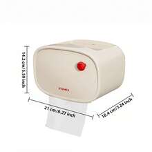 1pc Tissue Box Holder Wall Mounted, Toilet Paper Storage Box With Drawer And Phone Holder, Wall Mounted Waterproof Bathroom Paper Roll Holder No Drilling Roll Dispenser (Beige)