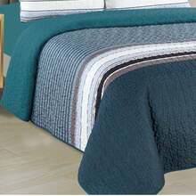 Casaisla Home Collection Juego de Edredón Reversible 4 Piezas con Sábana de Cajón y Fundas de Almohada (Matrimonial y King Size) Seleccione Tamaño y Diseño - Agua verde azul - Ver 3