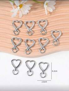 10 Fashionable And Simple Star Buckle Accessory Hooks For Diy Keychain Material Accessories - Silver - View 9