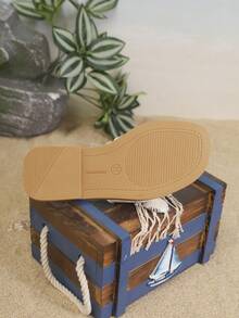 1 Pair Children's Minimalist PU Flat Casual Slippers, Suitable For Summer - Beige - View 9