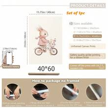 1 pieza Lienzo de arte de pared - Decoración de guardería para niñas, tema adorable de conejo, póster de conejo rosa suave - Arte de pared enmarcado perfecto para la decoración de la habitación de los niños, decoración de la sala de juegos, decoración de la habitación de los niños, decoración de la guardería, decoración de la sala de juegos, decoración de la guardería de niñas, decoración de la habitación de niñas, decoración de la habitación de niños, decoración de la habitación de niños - Multicolor - Ver 21