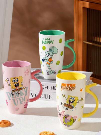  SpongeBob SquarePants Couple's Ceramic Mugs Large Capacity High-Quality Drinking Cups Cute Gift For Girls Birthday Present