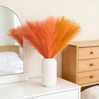 20/30/40/50 Pcs Artificial Reeds, Plush Artificial Grass, Large General Pampas Grass Branches, Can Be Used As Floor Vase Fillers, Suitable For Home Kitchen Boho Decoration, Room Decoration, Wedding Party Decoration, Artificial Plants, Autumn Decoration, Room, Desk, Garden Decoration, Room Decoration Supplies, Valentine's Day, Birthday, Graduation Gift, Autumn Decoration, Autumn