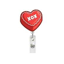 1pc Valentine's Day Gift Heart Shaped Retractable Badge Reel, Nurse/Doctor ID Card Holder - Multicolor - View 9