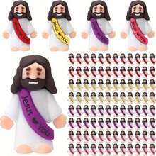 100 Pcs Mini Jesus Figures Jesus Toys Little Jesus Figures To Hide And Seek Sunday Religious Party Favors Gift For Easter Egg Stuffers,Christmas Gifts - 彩色 - 查看 4