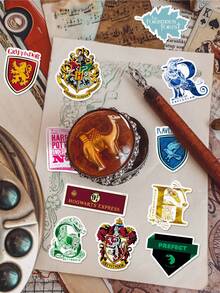 50pcs Harry Potter Vintage Stickers, Watercolor Style Character Doodle Stickers, Magic Props Badge Graffiti Waterproof Vinyl Stickers For Water Bottles, Laptops, Bumpers, Phones, Hats, Cars, Teens & Adults, Collectibles, Birthday Gifts [Official Authorized] - Multicolor - View 4