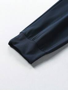 1 chiếc quần jogger nam màu xanh dương, thấm hút mồ hôi, thoáng khí, nhẹ, có dây rút ở eo, thích hợp cho tập luyện thể thao, tập thể dục, mặc hàng ngày, có thể giặt máy, mùa hè. - Màu xanh lam - Xem 9