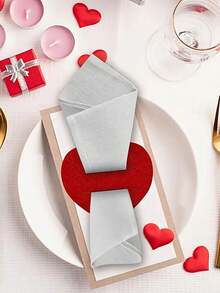 10 Stücke rote Herz Besteckhalter aus Vliesstoff, herzförmige Messer- und Gabelabdeckungen, geeignet für Hochzeiten, Valentinstag-Partys, romantische Tischdekorationen