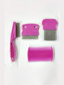 宠物除蚤梳 1/4 件套，狗狗美容梳，猫咪美容梳，适用于各种体型的猫狗，宠物美容清洁用品，狗狗美容梳，宠物美容工具，宠物梳，猫咪除蚤梳，狗狗美容刷 - 彩色 - 查看 7