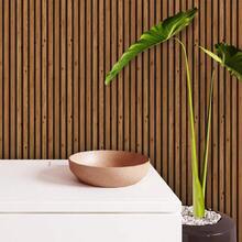 Adhesive Wallpaper With Rustic Wood Ribbed Pattern, Natural Oak, Thin Strips - Multicolored 3 - View 5