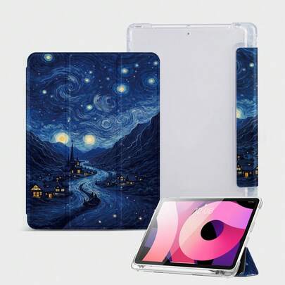 1 chiếc ốp bảo vệ máy tính bảng họa tiết bầu trời sao màu xanh dương, chống rơi vỡ, có khe cắm bút, hỗ trợ chế độ ngủ/thức, tương thích với iPad 10.2", iPad Pro 2021/2020/iPad (A16) 11", thế hệ thứ 11 2025/thế hệ thứ 10, Galaxy Tab A8 10.5" 2022, Matepad 10.4/Tab, quà tặng Giáng sinh năm mới 2026.