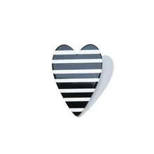 Acetate Fiber Striped Heart-Shaped Hair Clip, Durable For Daily Commute And Back To School Wear, Can Be Used As Hair Accessory - Multicolor - View 15
