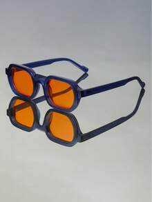 1pc Retro Minimalist Versatile Daily Casual Fashion Glasses, Punk High-End Stylish Glasses - Multicolor - View 12