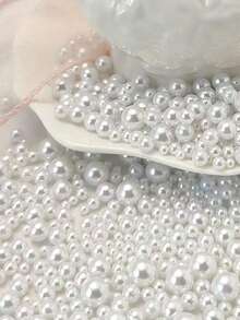 200g Artificial Floating Pearls Without Holes, Mixed Size 10mm/16mm/20mm, For Vase Filler, Wedding Decor, Floating Candle Decor, Home Centerpiece, Suitable For DIY Wedding, Birthday, Theme Party, Valentine's Day, Halloween And Christmas Decor (Including Water Beads) - White - View 4