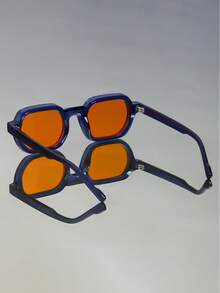 1pc Retro Minimalist Versatile Daily Casual Fashion Glasses, Punk High-End Stylish Glasses - Multicolor - View 3