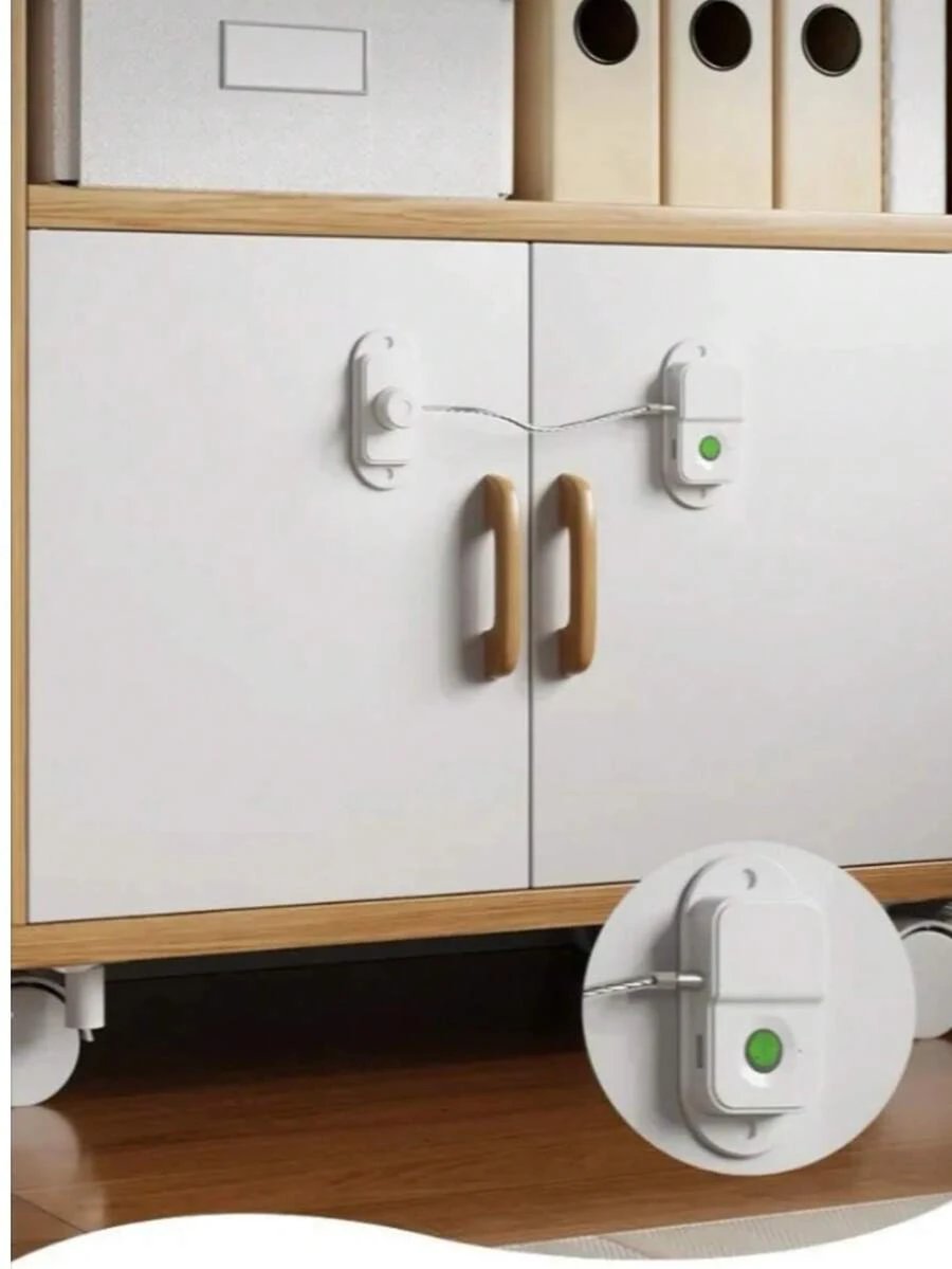 Cerradura de huella dactilar blanca, a prueba de niños, que evita la apertura de refrigeradores y armarios. - Blanco - Ver 1