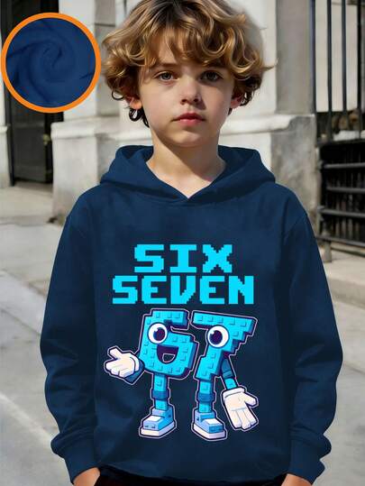 Tween Boy Grafiskt Tryck Termofodrad Pullover Sweatshirt, Varm & Bekväm För Höst/Vinter