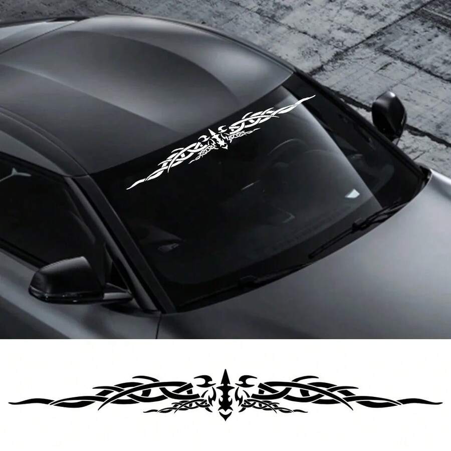 Angel Wings Car Windshield Sticker, Suitable For Sedans And SUVs, Personalized Angel Wings Banner, Attractive Vinyl Sun Visor Decor, Waterproof Car Sticker, For Exterior Decoration, Personalized Car Exterior Accessory, Create Unique Car Styling