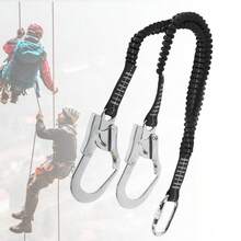 Cinturón de doble gancho de cuerda elástica de acero grande resistente al desgaste - Negro - Ver 2