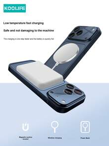 Koolife 1 件 17 二合一防摔手机壳，磁性无线充电，全摄像头保护，镜头膜，厚防摔，原装手机手感，兼容 17 Pro Max/ 17/ 17 Pro/ 17 Air - 鈦藍色 - 查看 4