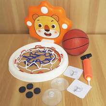 Lion-Themed Kids Basketball Hoop Set – Adjustable Height (3-6+ Years), 1-Second Fold Storage, Multi-Scene Play (Bathroom/Home/Pool), Complete Kit With Basketball + Pump + Adhesive Hooks + Suction Cups, Perfect For Toddler Active Play (Top Birthday/Christmas Gift) - Orange - View 8
