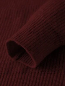 LOOKUN 复古风男士毛衣，休闲宽松纯色纹理拉链开衫长袖针织套头衫，适合工作和商务场合。 - 紅色 - 查看 10