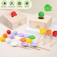 2-In-1 Intelligence Box Kids Hand-Eye Coordination Training Toy Color Sorting Educational Box Baby Wooden Fun Early Education Toy - Multicolor - View 2