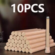 [Handmade Mugwort Sticks] 10pcs Handmade Mugwort Sticks - Pure Mugwort Leaf, Thin Diameter For Acupressure, Herbal Relax - No Choking, Deep Insertion - Traditional Korean Medicine, Natural Wellness Supplements - No Electricity Needed - Ideal For Home, Clinic, Spa Use, Acupressure Accessories, Cylindrical Stick Design - 10pcs - 查看 2