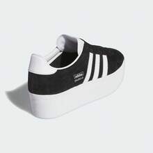 Adidas 【隐藏式增高】阿迪达斯女士 Gazelle 运动鞋，厚底休闲鞋，轻便缓震，多功能通勤鞋，带增高功能 - 黑色 - 查看 3