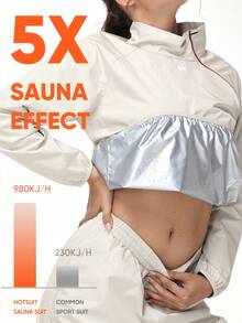 HOTSUIT Women's Long Zipper Design Sauna Suit, Suitable For Fitness And Training, Valentine's Day Gift - Apricot - View 3