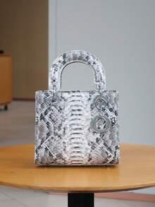 2025 Fashionable New Women's Handbag, Elegant Lady Tote Bag, Crocodile & Snake Gradient Design, Embossed Rhinestone Buckle, Versatile For Work And Daily Use - Multicolor - View 16