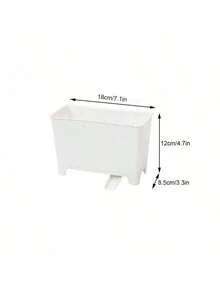 1个耐用塑料厨房水槽滤篮 - 高效排水设计，节省空间的矩形蔬菜清洗冲洗台，易于清洁的现代厨房，厨房垃圾桶，现代厨房配件，实用厨房用具 - 白色 - 查看 2