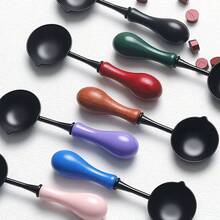 1pc Sealing Wax Melting Spoon, Vintage Style Tool For Melting & Sealing Wax, Handcrafted Wood And Alloy Desk Accessory For Wax Sealing And Decor - Multiple Sizes - View 4