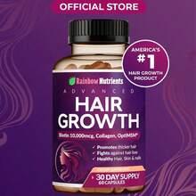 24-In-1 Advanced Hair Growth Vitamins | Biotin 10,000mcg, Collagen, Patented OptiMSM, GoMCT, Saw Palmetto | Naturally Regrow Stronger & Healthier Hair, Skin And Nails | Stops Hair Loss | 60 Day Supply - 1 chai - Xem 1