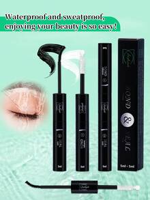 Lash Bond And Seal Waterproof 10ML Bond And Seal Lash Glue Long Lasting Lash Cluster Glue Black Eyelash Bond And Clear Seal DIY Lash Bond And Seal For Beginner - 黑色 - 查看 7