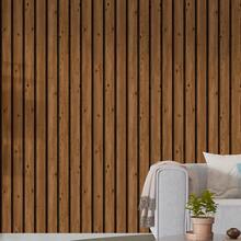 Adhesive Wallpaper With Rustic Wood Ribbed Pattern, Natural Oak, Medium Ribbed Design - Multicolored 4 - View 3
