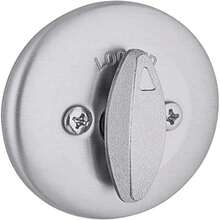 Interior rotating chrome satin plated key - free door lock for front entrance with bolt and adapter no exterior installation - ‎Cromo satinado - Ver 2