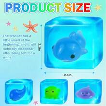 柔软Q弹减压指尖魔方玩具，适合成人 - 夜光感官玩具，适合自闭症儿童、青少年，减压球，挤压玩具，缓解焦虑，圣诞袜填充物，送给孙辈的礼物，成人派对礼品和奖品，礼品袋填充物，皮纳塔填充物，生日礼物，礼盒装饰，减压小玩意 - 冰塊 - 查看 6