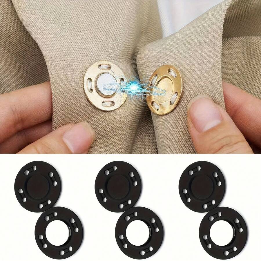 1/10个装磁性按扣，缝纫用隐形磁性纽扣，DIY磁性扣件，适用于口袋、缝纫、手提包、服装等。