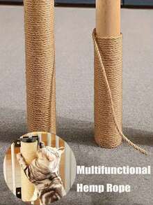 10m Durable Jute Cat Scratching Rope - High Quality, Durable And Interactive Cat Scratching Post, Ideal For Protecting Furniture And Decor, Easy To Install, Replaceable Cat Scratching Post, Natural Texture, Suitable For Indoor Use, Pet Home Supplies | Decorative Cat Scratching Post | Sturdy And Durable Cat Toy, Cat Accessories - Multicolor - View 6