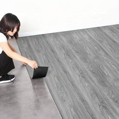 20/50片装自粘地板贴纸，木纹IXPE地板砖，加厚耐磨，防水防滑，易于清洁和安装，DIY家居装饰复古木纹壁纸，适用于客厅、厨房、餐厅、宿舍和卧室的装饰。