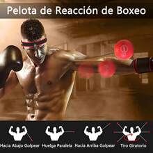 UEBSDVA Pelota de Boxeo Montado En la Cabeza, Reflex Ball Velocidad de Boxeo, con 2 Cintas para la Cabeza, 4 Balones de Entrenamiento, Adecuado para Mejorar la Velocidad de Reacción - negro - Ver 3
