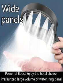 1pc High Pressure Water-Saving 60% Effective Handheld Shower Head, Starry Design - Wall-Mounted ABS Resin, 220% Water-Saving, Durable & Easy To Clean, Suitable For Bathroom, Camping, Travel, Shower, Unique Star Pattern, Easy-Clean Material - Multicolor - View 5