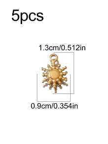 5pcs Stainless Steel Star Sun Pendant, Suitable For DIY Jewelry Making, Handmade Accessories, Earrings, Necklaces, Bracelets And Other Sun Decorations - 5 Pendants - View 13