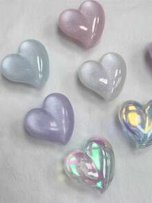 1个INS心形亚克力树脂手机支架，可折叠桌面磁吸气垫手机支架，情人节礼物，兼容、安卓手机，生日礼物，送给家人、朋友的礼物，生日推拉式手机支架，手机配件 - 彩色 - 查看 1